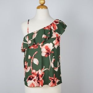 Women's Off Shoulder Top Size Medium Floral Print
